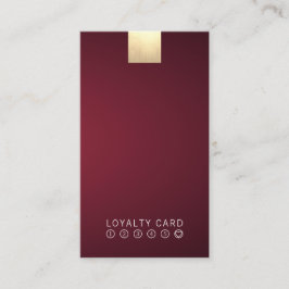 Elegant Wine Gradient Gold Loyalty Punch Verticaal Visitekaartje