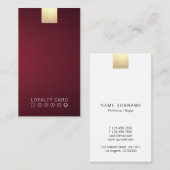 Elegant Wine Gradient Gold Loyalty Punch Verticaal Visitekaartje (Voorkant / Achterkant)