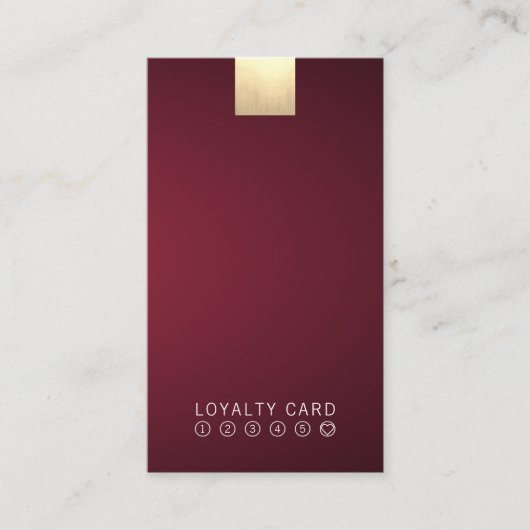 Elegant Wine Gradient Gold Loyalty Punch Verticaal Visitekaartje (Voorkant)