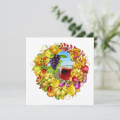 Elegant Wine Herfst Season Harvest Invitation Kaart (Staand voorkant)