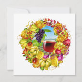 Elegant Wine Herfst Season Harvest Invitation Kaart (Voorkant)