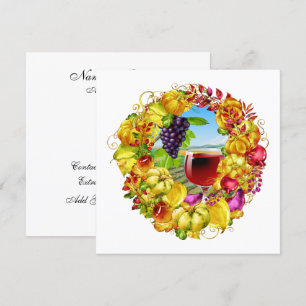 Elegant Wine Herfst Season Harvest Invitation Kaart