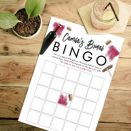 Elegant Wine Lovers Bingo Game Kaart