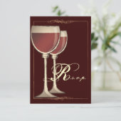 Elegant Wine met RSVP-responskaart van derden RSVP Kaartje (Staand voorkant)