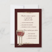 Elegant Wine met RSVP-responskaart van derden RSVP Kaartje (Achterkant)