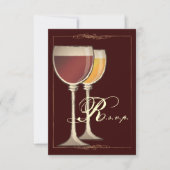 Elegant Wine met RSVP-responskaart van derden RSVP Kaartje (Voorkant)