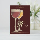 Elegant Wine met RSVP-responskaart van derden RSVP Kaartje (Staand voorkant)