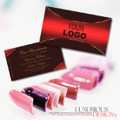 Elegant Wine Red met Gold Border en Logo Stijlvol Visitekaartje