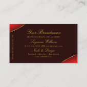 Elegant Wine Red met Gold Border en Logo Stijlvol Visitekaartje (Achterkant)