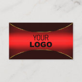 Elegant Wine Red met Gold Border en Logo Stijlvol Visitekaartje (Voorkant)