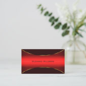Elegant Wine Red met Gold Border Professional Visitekaartje (Staand voorkant)
