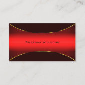 Elegant Wine Red met Gold Border Professional Visitekaartje (Voorkant)