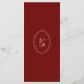 Elegant Wine Red Script Monogram Wedding Menu (Achterkant)