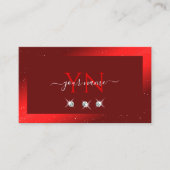 Elegant Wine Red Sparking Diamonds met Monogram Visitekaartje (Voorkant)