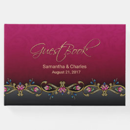 Elegant Wine Red Wedding Guest Book Gastenboek