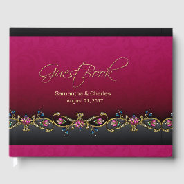 Elegant Wine Red Wedding Guest Book Gastenboek