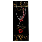 Elegant Wine Sips en Red Lips - Hartelijk dank Wijn Cadeautas (Achterkant)