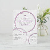 Elegant Wine Stain Rings Bridal Shower Invitations Kaart (Staand voorkant)