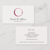 Elegant Wine Stain Sommelier Visitekaartje (Voorkant / Achterkant)