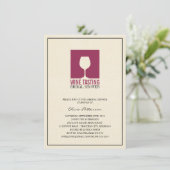 Elegant Wine Tasting Bridal Shower Invitations Kaart (Staand voorkant)