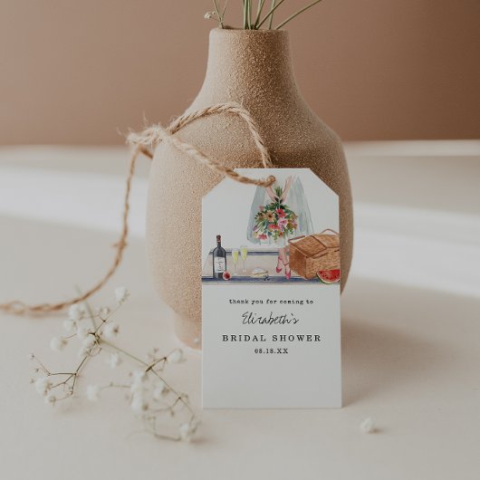 Elegant Wine Tasting | Picnic-Vrijgezellenfeest Cadeaulabel