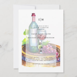 Elegant Wine Tasting Wedding Invitation Rustin Kaart