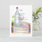 Elegant Wine Tasting Wedding Invitation Rustin Kaart (Staand voorkant)
