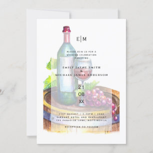 Elegant Wine Tasting Wedding Invitation Rustin Kaart