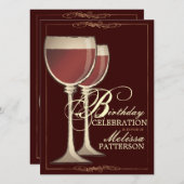 Elegant Wine Theenmaal-wedstrijd Kaart (Voorkant / Achterkant)