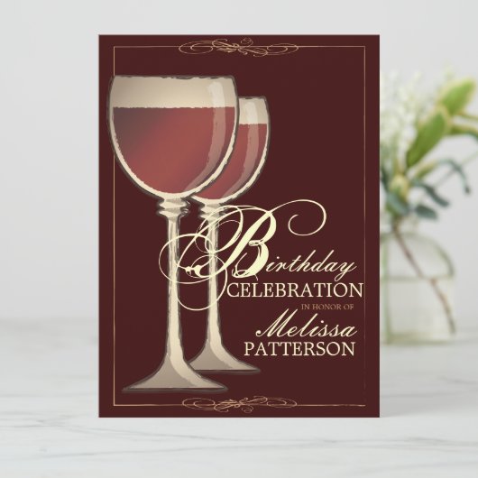 Elegant Wine Theenmaal-wedstrijd Kaart (Staand voorkant)