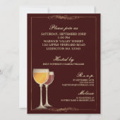 Elegant Wine Thleed Bridal Shower Invitation Kaart (Achterkant)
