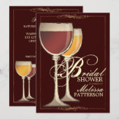 Elegant Wine Thleed Bridal Shower Invitation Kaart (Voorkant / Achterkant)