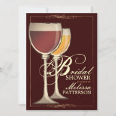 Elegant Wine Thleed Bridal Shower Invitation Kaart (Voorkant)
