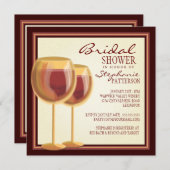 Elegant Wine Thleed Bridal Shower Invitation Kaart (Voorkant / Achterkant)