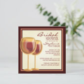 Elegant Wine Thleed Bridal Shower Invitation Kaart (Staand voorkant)