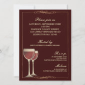 Elegant Wine Thleed Bridal Shower Invitation Kaart (Achterkant)