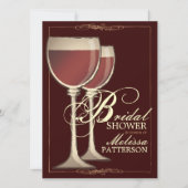 Elegant Wine Thleed Bridal Shower Invitation Kaart (Voorkant)