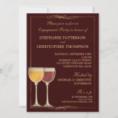 Elegant Wine Thleed Bridal Shower Invitation Kaart (Achterkant)