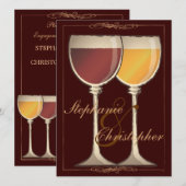 Elegant Wine Thleed Bridal Shower Invitation Kaart (Voorkant / Achterkant)