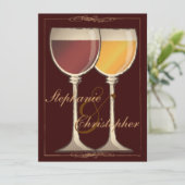 Elegant Wine Thleed Bridal Shower Invitation Kaart (Staand voorkant)