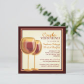 Elegant Wine Thleed Couples Wedding Shower Kaart (Staand voorkant)