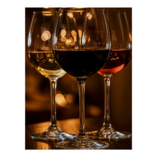 Elegant Wine Trio - Art Print Perfect Poster