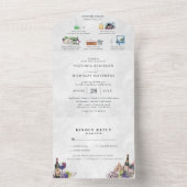 Elegant Wine Vineyard All in One Wedding Invite Uitnodiging (Binnen)
