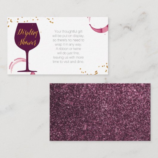 Elegant Wine vrijgezellenfeest display douche Informatiekaartje (Voorkant / Achterkant)