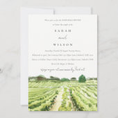 Elegant Winery Vineyard Rehearsal Dinner Invite Bedankkaart (Voorkant)