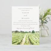 Elegant Winery Vineyard Rehearsal Dinner Invite Bedankkaart (Staand voorkant)