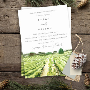 Elegant Winery Vineyard Rehearsal Dinner Invite Bedankkaart