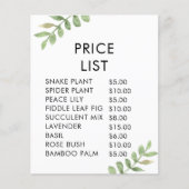 Elegant Winkelprijslijst Weergave met groene blade Flyer (Voorkant)