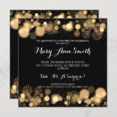 Elegant Winter 30th Birthday Party Gold Kaart (Voorkant / Achterkant)