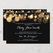 Elegant Winter 30th Birthday Party Gold Kaart (Voorkant / Achterkant)